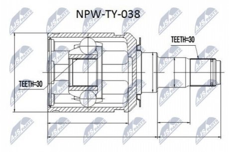 Шарнир равных угловых скоростей NTY NPW-TY-038