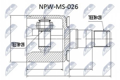 Шарнир равных угловых скоростей NTY NPW-MS-026