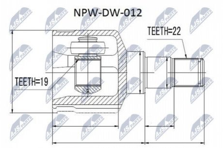 Шарнир равных угловых скоростей NTY NPW-DW-012