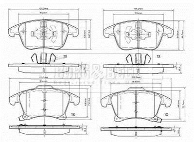 Гальмiвнi колодки дисковi Borg & Beck BBP2564