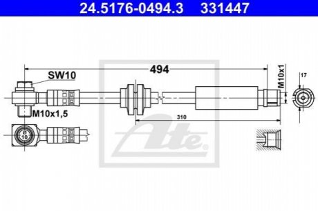 PRZEW╙D HAM OPEL INSIGNIA 1.4 11-, 1.6 08-, 2.0T 08- PRZ╙D ATE 24.5176-0494.3