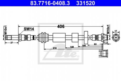 PRZEW╙D HAM VOLVO V40 T2, T3 15-, T4, T5 14-, D4 14- PRZ╙D ATE 83.7716-0408.3