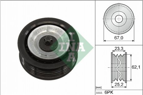 ROLKA PROW PAS KLIN ALFA GIULIETTA/FIAT 500L 1,6JTDM/2,0JTDM 11- INA 532 0619 10 (фото 1)