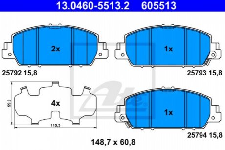 KLOCKI HAM HONDAаHR-V RUа1.5 15-а130KM PRZ╙D ATE 13.0460-5513.2
