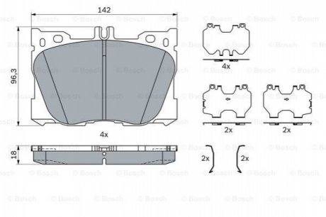 KLOCKI HAM MERCEDES C257 CLS 300D 18- PRZ╙D BOSCH 0 986 424 335 (фото 1)