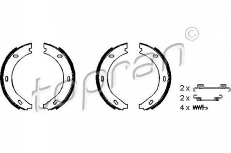 Комплект тормозных колодок, стояночная тормозная система TOPRAN 401 021