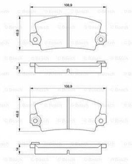 Комплект тормозных колодок, дисковый тормоз BOSCH 0 986 461 396