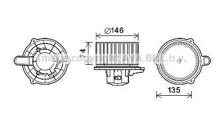 Электродвигатель, вентиляция салона QUALITY COOLING AVA HY8350