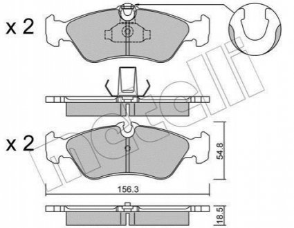 Комплект тормозных колодок, дисковый тормоз Metelli 22-0311-1