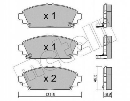 Комплект тормозных колодок, дисковый тормоз Metelli 22-0463-0