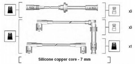 Комплект проводов зажигания Magneti Marelli 941045390524