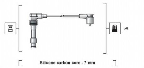 Комплект проводов зажигания Magneti Marelli 941318111050