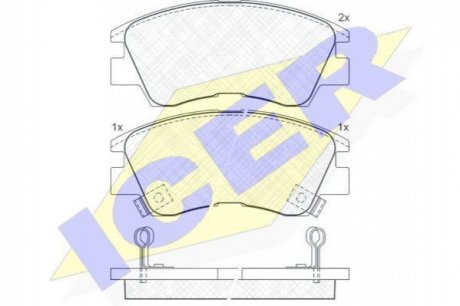 Комплект тормозных колодок, дисковый тормоз ICER Brakes 140701 (фото 1)