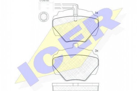 Комплект гальмівних колодок (дискових) ICER ICER Brakes 140702