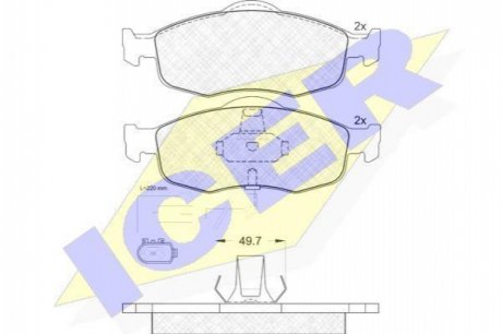 Комплект тормозных колодок, дисковый тормоз ICER Brakes 180917 (фото 1)