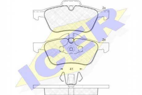 Комплект гальмівних колодок (дискових) ICER ICER Brakes 181434