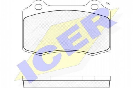 Комплект тормозных колодок, дисковый тормоз ICER Brakes 181447 (фото 1)