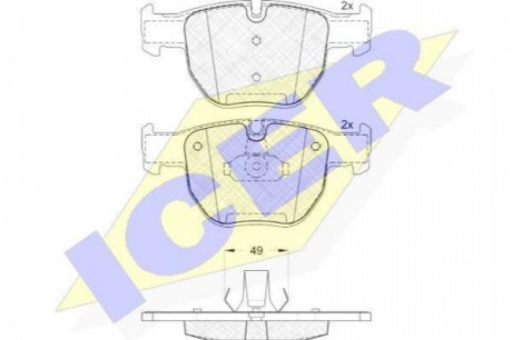 Комплект тормозных колодок, дисковый тормоз ICER Brakes 181574 (фото 1)