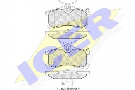 Комплект тормозных колодок, дисковый тормоз ICER ICER Brakes 181728