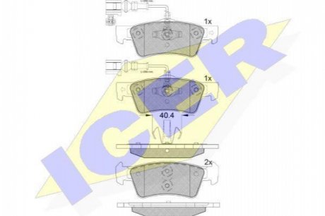 Комплект тормозных колодок, дисковый тормоз ICER ICER Brakes 181815