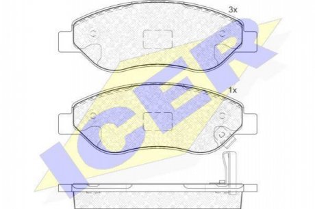 Комплект тормозных колодок, дисковый тормоз ICER ICER Brakes 181850