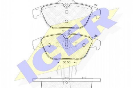 Комплект гальмівних колодок (дискових) ICER ICER Brakes 181863