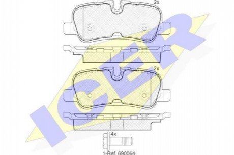 Комплект тормозных колодок, дисковый тормоз ICER ICER Brakes 181946