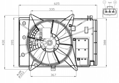 WENTYLATOR CHЈODNICY MAZDA CX3 2.0 15- NRF 47949