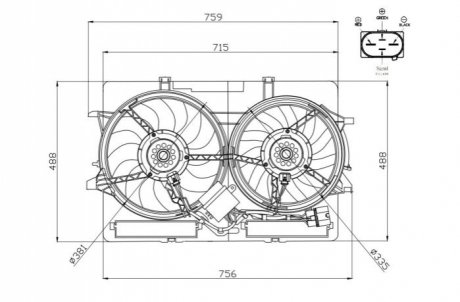 WENTYLATOR CHЈODNICY AUDI A4 2.0D 08- NRF 47938