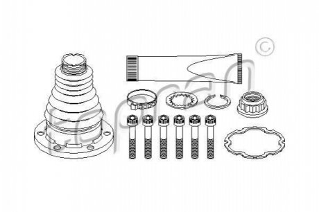Комплект пылника, приводной вал TOPRAN 108 380