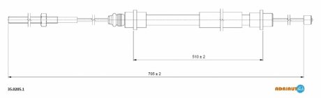 Трос ручного тормоза Adriauto 3502051