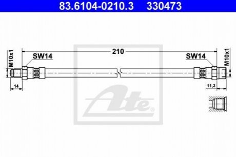 Тормозной шланг ATE 83.6104-0210.3