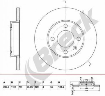 Тормозной диск BRECK BR 011 SA100