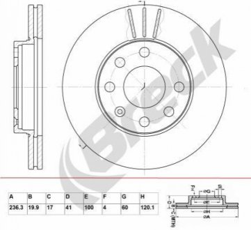 Тормозной диск BRECK BR 306 VA100