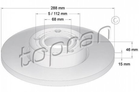 Тормозной диск TOPRAN 103 755 (фото 1)
