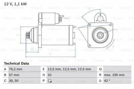 Стартер BOSCH 0 986 020 330