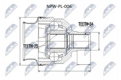 Шарнир равных угловых скоростей NTY NPW-PL-006