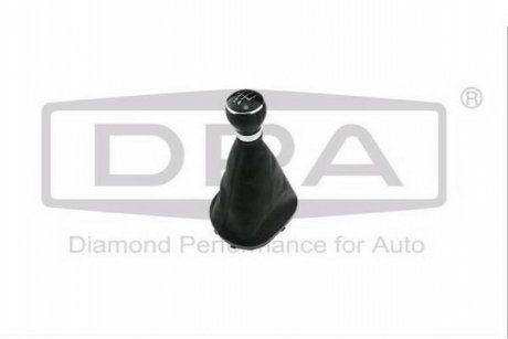 Gearstick knob with black boot for gearstick lever, 5 speed, black knob DPA 77111036002 (фото 1)