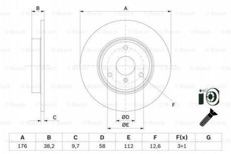 TARCZA HAM SMART FORTWO COUPE 1.0 07-, 0.8CDI 07- BOSCH 0 986 479 E74
