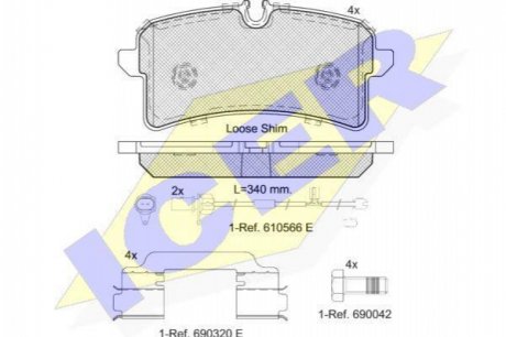 Комплект гальмівних колодок (дискових) ICER ICER Brakes 182159