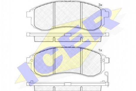 Комплект тормозных колодок, дисковый тормоз ICER ICER Brakes 181507