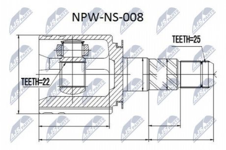 Шарнир равных угловых скоростей NTY NPW-NS-008 (фото 1)