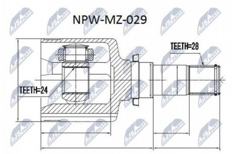 Шарнір равных угловых скоростей NTY NPW-MZ-029 (фото 1)
