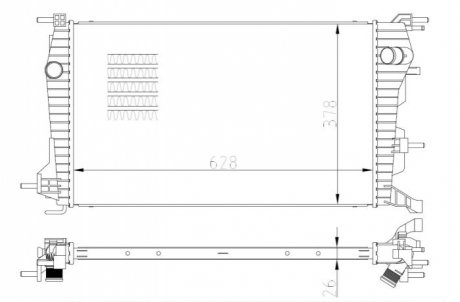 Радиатор охолдження двигуна Renault Fluence 1.5D 02.10- NRF 550004