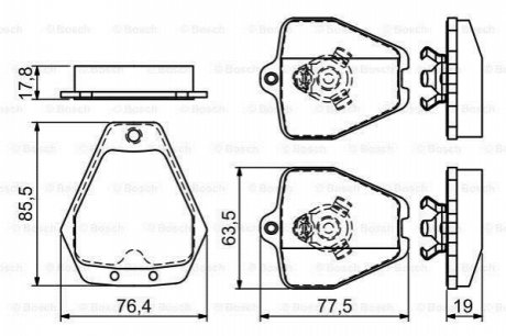 Комплект тормозных колодок, дисковый тормоз BOSCH 0986494215