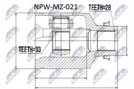 Шарнир равных угловых скоростей NTY NPW-MZ-021