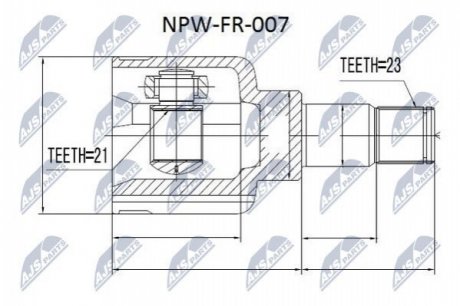 Шарнир равных угловых скоростей NTY NPW-FR-007 (фото 1)