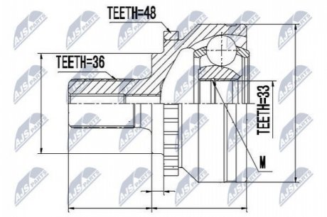 Шарнір равных угловых скоростей NTY NPZ-VV-012