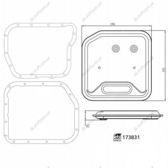 Фільтр масляний АКПП DODGE PICKUP RAM 98-09, JEEP GC 98-04 з прокладкою (вир-во) FEBI 173831