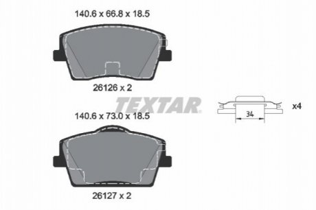 Гальмівні колодки VOLVO XC40 "F "17>> Textar 2612601